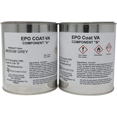 Made in USA - 1/2 Gal Gloss High-Solid Gray Concrete Floor Coating - 150 Sq Ft/Gal Coverage, 87 g/L VOC Content - Exact Tool & Supply