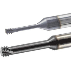 Iscar - M12x1.75 ISO, 0.354" Cutting Diam, 3 Flute, Solid Carbide Helical Flute Thread Mill - Internal Thread, 1.02" LOC, 3" OAL, 3/8" Shank Diam - Exact Tool & Supply