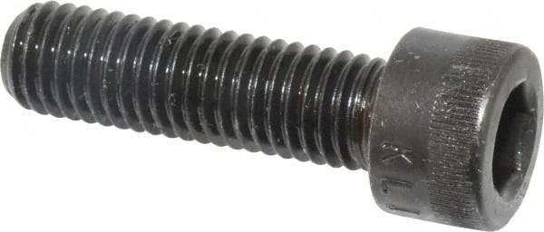 Made in USA - M10x1.50 Metric Coarse Hex Socket Drive, Socket Cap Screw - Grade 12.9 Alloy Steel, Black Oxide Finish, Fully Threaded, 35mm Length Under Head - Exact Tool & Supply