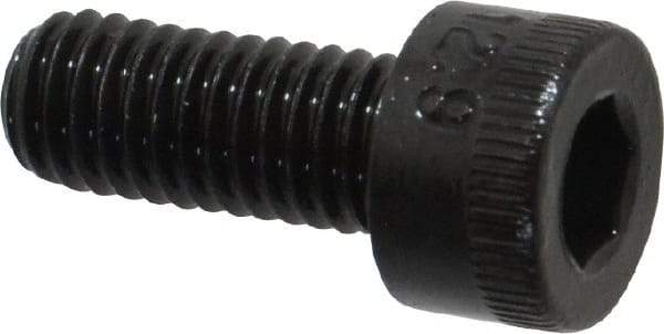 Made in USA - M5x0.80 Metric Coarse Hex Socket Drive, Socket Cap Screw - Grade 12.9 Alloy Steel, Black Oxide Finish, Fully Threaded, 12mm Length Under Head - Exact Tool & Supply