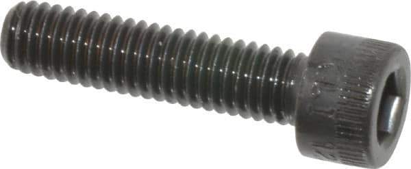 Made in USA - M6x1.00 Metric Coarse Hex Socket Drive, Socket Cap Screw - Grade 12.9 Alloy Steel, Black Oxide Finish, Fully Threaded, 25mm Length Under Head - Exact Tool & Supply