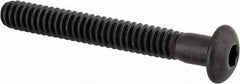 Made in USA - #10-24 UNC Hex Socket Drive, Button Screw - Alloy Steel, Black Oxide Finish, Fully Threaded, 1-1/2" Length Under Head - Exact Tool & Supply