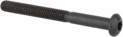 Made in USA - #10-32 UNF Hex Socket Drive, Button Screw - Alloy Steel, Black Oxide Finish, Fully Threaded, 2" Length Under Head - Exact Tool & Supply