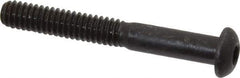 Made in USA - 1/4-20 UNC Hex Socket Drive, Button Screw - Alloy Steel, Black Oxide Finish, Partially Threaded, 2" Length Under Head - Exact Tool & Supply