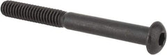 Made in USA - 1/4-20 UNC Hex Socket Drive, Button Screw - Alloy Steel, Black Oxide Finish, Fully Threaded, 2-1/2" Length Under Head - Exact Tool & Supply