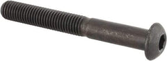 Made in USA - 1/4-28 UNF Hex Socket Drive, Button Screw - Alloy Steel, Black Oxide Finish, Fully Threaded, 2" Length Under Head - Exact Tool & Supply
