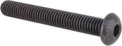Made in USA - 3/8-16 UNC Hex Socket Drive, Button Screw - Alloy Steel, Black Oxide Finish, Fully Threaded, 2-3/4" Length Under Head - Exact Tool & Supply