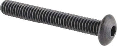 Made in USA - #8-32 UNC Hex Socket Drive, Button Screw - Alloy Steel, Black Oxide Finish, Fully Threaded, 1-1/4" Length Under Head - Exact Tool & Supply