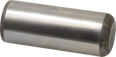 Made in USA - 1" Diam x 2-1/2" Pin Length Grade 8 Alloy Steel Standard Dowel Pin - Bright Finish, C 47-58 & C 60 (Surface) Hardness, 117,800 Lb (Single Shear), 235,600 Lb (Double Shear) Breaking Strength, 1 Beveled & 1 Rounded End - Exact Tool & Supply