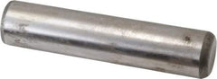 Made in USA - 1" Diam x 4-1/2" Pin Length Grade 8 Alloy Steel Standard Dowel Pin - Bright Finish, C 47-58 & C 60 (Surface) Hardness, 117,800 Lb (Single Shear), 235,600 Lb (Double Shear) Breaking Strength, 1 Beveled & 1 Rounded End - Exact Tool & Supply