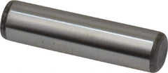 Made in USA - 7/16" Diam x 1-3/4" Pin Length Grade 8 Alloy Steel Standard Dowel Pin - Bright Finish, C 47-58 & C 60 (Surface) Hardness, 22,550 Lb (Single Shear), 45,100 Lb (Double Shear) Breaking Strength, 1 Beveled & 1 Rounded End - Exact Tool & Supply