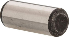 Made in USA - 1/2" Diam x 1-1/4" Pin Length Grade 8 Alloy Steel Standard Dowel Pin - Bright Finish, C 47-58 & C 60 (Surface) Hardness, 29,450 Lb (Single Shear), 58,900 Lb (Double Shear) Breaking Strength, 1 Beveled & 1 Rounded End - Exact Tool & Supply