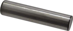 Made in USA - 1/2" Diam x 2-1/4" Pin Length Grade 8 Alloy Steel Standard Dowel Pin - Bright Finish, C 47-58 & C 60 (Surface) Hardness, 29,450 Lb (Single Shear), 58,900 Lb (Double Shear) Breaking Strength, 1 Beveled & 1 Rounded End - Exact Tool & Supply