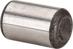 Made in USA - 5/8" Diam x 1" Pin Length Grade 8 Alloy Steel Standard Dowel Pin - Bright Finish, C 47-58 & C 60 (Surface) Hardness, 46,000 Lb (Single Shear), 92,000 Lb (Double Shear) Breaking Strength, 1 Beveled & 1 Rounded End - Exact Tool & Supply