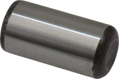 Made in USA - 5/8" Diam x 1-1/4" Pin Length Grade 8 Alloy Steel Standard Dowel Pin - Bright Finish, C 47-58 & C 60 (Surface) Hardness, 46,000 Lb (Single Shear), 92,000 Lb (Double Shear) Breaking Strength, 1 Beveled & 1 Rounded End - Exact Tool & Supply