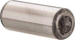 Made in USA - 5/8" Diam x 1-1/2" Pin Length Grade 8 Alloy Steel Standard Dowel Pin - Bright Finish, C 47-58 & C 60 (Surface) Hardness, 46,000 Lb (Single Shear), 92,000 Lb (Double Shear) Breaking Strength, 1 Beveled & 1 Rounded End - Exact Tool & Supply