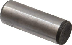 Made in USA - 5/8" Diam x 1-3/4" Pin Length Grade 8 Alloy Steel Standard Dowel Pin - Bright Finish, C 47-58 & C 60 (Surface) Hardness, 46,000 Lb (Single Shear), 92,000 Lb (Double Shear) Breaking Strength, 1 Beveled & 1 Rounded End - Exact Tool & Supply