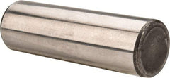 Made in USA - 5/8" Diam x 2" Pin Length Grade 8 Alloy Steel Standard Dowel Pin - Bright Finish, C 47-58 & C 60 (Surface) Hardness, 46,000 Lb (Single Shear), 92,000 Lb (Double Shear) Breaking Strength, 1 Beveled & 1 Rounded End - Exact Tool & Supply