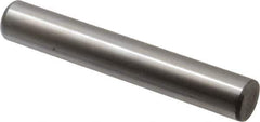 Made in USA - 5/8" Diam x 4" Pin Length Grade 8 Alloy Steel Standard Dowel Pin - Bright Finish, C 47-58 & C 60 (Surface) Hardness, 46,000 Lb (Single Shear), 92,000 Lb (Double Shear) Breaking Strength, 1 Beveled & 1 Rounded End - Exact Tool & Supply