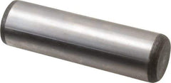 Made in USA - 7/8" Diam x 3" Pin Length Grade 8 Alloy Steel Standard Dowel Pin - Bright Finish, C 47-58 & C 60 (Surface) Hardness, 180,400 Lb (Double Shear), 90,200 Lb (Single Shear) Breaking Strength, 1 Beveled & 1 Rounded End - Exact Tool & Supply