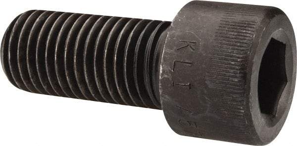 Made in USA - 1-8 UNC Hex Socket Drive, Socket Cap Screw - Alloy Steel, Black Oxide Finish, Fully Threaded, 2-1/4" Length Under Head - Exact Tool & Supply