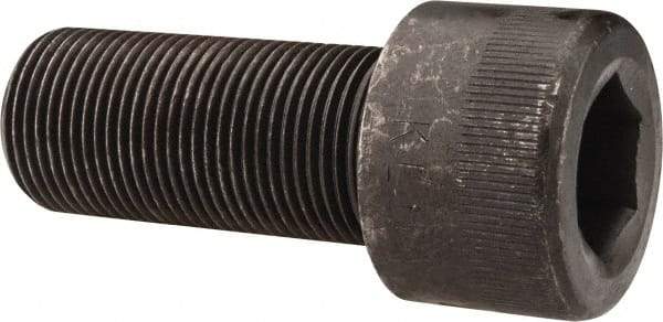 Made in USA - 1-14 UNF Hex Socket Drive, Socket Cap Screw - Alloy Steel, Black Oxide Finish, Fully Threaded, 2-1/4" Length Under Head - Exact Tool & Supply