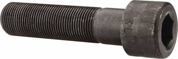 Made in USA - 1-14 UNF Hex Socket Drive, Socket Cap Screw - Alloy Steel, Black Oxide Finish, Partially Threaded, 4" Length Under Head - Exact Tool & Supply