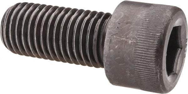 Made in USA - 1-1/8 - 7 UNC Hex Socket Drive, Socket Cap Screw - Alloy Steel, Black Oxide Finish, Fully Threaded, 2-1/2" Length Under Head - Exact Tool & Supply