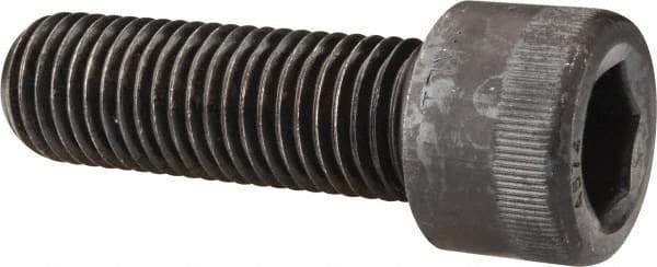 Made in USA - 1-1/8 - 7 UNC Hex Socket Drive, Socket Cap Screw - Alloy Steel, Black Oxide Finish, Fully Threaded, 3-1/2" Length Under Head - Exact Tool & Supply