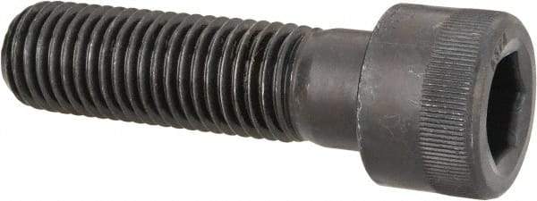 Made in USA - 1-1/8 - 7 UNC Hex Socket Drive, Socket Cap Screw - Alloy Steel, Black Oxide Finish, Partially Threaded, 4" Length Under Head - Exact Tool & Supply
