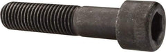 Made in USA - 1-1/8 - 7 UNC Hex Socket Drive, Socket Cap Screw - Alloy Steel, Black Oxide Finish, Partially Threaded, 5" Length Under Head - Exact Tool & Supply