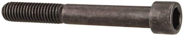 Made in USA - 7/16-14 UNC Hex Socket Drive, Socket Cap Screw - Alloy Steel, Black Oxide Finish, Partially Threaded, 3-1/2" Length Under Head - Exact Tool & Supply