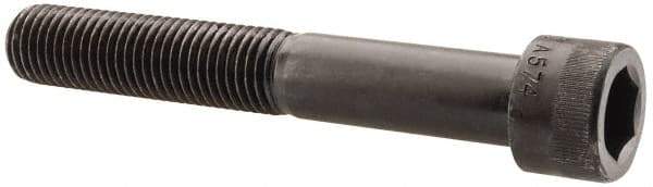 Made in USA - 7/8-9 UNC Hex Socket Drive, Socket Cap Screw - Alloy Steel, Black Oxide Finish, Partially Threaded, 6" Length Under Head - Exact Tool & Supply