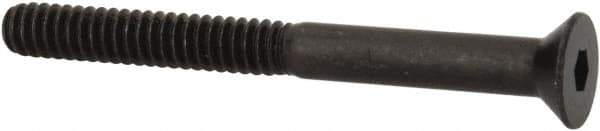 Made in USA - #10-24 UNC Hex Socket Drive, 82° Flat Screw - Alloy Steel, Black Oxide Finish, Partially Threaded, 2" OAL - Exact Tool & Supply