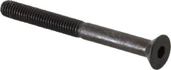 Made in USA - #10-32 UNF Hex Socket Drive, 82° Flat Screw - Alloy Steel, Black Oxide Finish, Partially Threaded, 2" OAL - Exact Tool & Supply