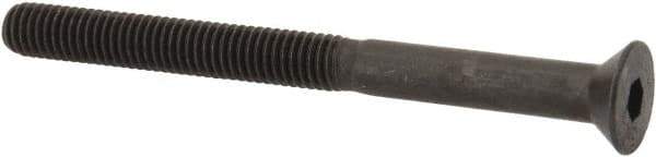 Made in USA - #10-32 UNF Hex Socket Drive, 82° Flat Screw - Alloy Steel, Black Oxide Finish, Partially Threaded, 2-1/4" OAL - Exact Tool & Supply
