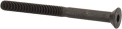 Made in USA - #10-32 UNF Hex Socket Drive, 82° Flat Screw - Alloy Steel, Black Oxide Finish, Partially Threaded, 2-1/4" OAL - Exact Tool & Supply