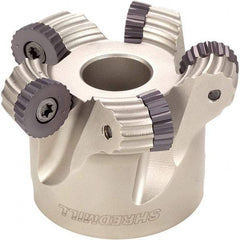 Iscar - 66mm Cut Diam, 8mm Max Depth, 22mm Arbor Hole, 5 Inserts, RC.. Insert Style, Indexable Copy Face Mill - FRW Cutter Style, 45mm High, Through Coolant, Series MillShred - Exact Tool & Supply