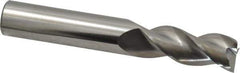 SGS - 1/2", 1-1/4" LOC, 1/2" Shank Diam, 3-1/4" OAL, 3 Flute, Solid Carbide Square End Mill - Single End, Uncoated, Spiral Flute, 38° Helix, Right Hand Cut, Right Hand Flute, Series 43 - Exact Tool & Supply