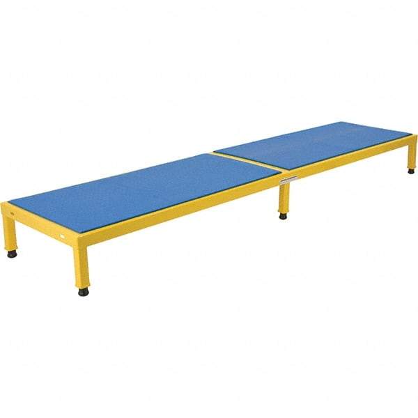 Vestil - 9" High x 24" Wide x 96" Deep, Yellow Step Stand - Steel, 500 Lb Capacity - Exact Tool & Supply