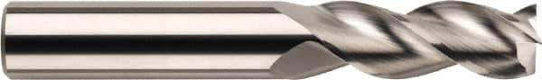 SGS - 1", 1-1/4" LOC, 1" Shank Diam, 6" OAL, 3 Flute, Solid Carbide Square End Mill - Single End, Uncoated, Spiral Flute, 38° Helix, Centercutting, Right Hand Cut, Right Hand Flute, Series 43L - Exact Tool & Supply