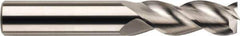 SGS - 1", 1-1/4" LOC, 1" Shank Diam, 6" OAL, 3 Flute, Solid Carbide Square End Mill - Single End, Uncoated, Spiral Flute, 38° Helix, Centercutting, Right Hand Cut, Right Hand Flute, Series 43L - Exact Tool & Supply