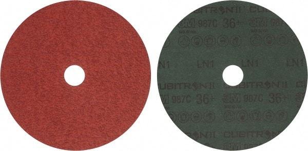 3M - 7" Diam 7/8" Hole 36 Grit Fiber Disc - Very Coarse Grade, Ceramic, 8,600 Max RPM, Series 987C - Exact Tool & Supply