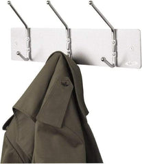 Safco - 3 Hooks, 18" Long x 3-3/4" Deep, Metal Wall/Door Hat/Coat Hook - 7" High - Exact Tool & Supply