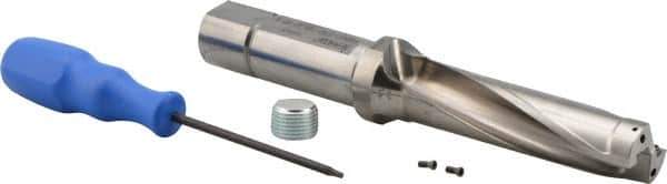 Iscar - 3-3/4" Max Drill Depth, 4xD, 0.937" Diam, Indexable Insert Drill - 1" Shank Diam, Whistle Notch Shank - Exact Tool & Supply