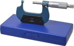Value Collection - 1 to 2 Inch Measurement Range, 0.0001 Inch Graduation, Spherical Anvil, Ratchet Stop Thimble, Mechanical Anvil, Tube Micrometer - Accurate Up to 0.0001 Inch, Accurate Up to 0.0001 Inch, Enamel Finish, Carbide - Exact Tool & Supply