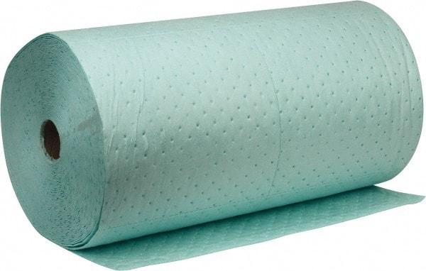 Brady SPC Sorbents - 40 Gal Capacity per Package, Chemical/Hazmat Roll - 150' Long x 30" Wide, Green, Polypropylene - Exact Tool & Supply