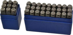 Value Collection - 36 Piece, 1/4" Character Steel Stamp Set - Letters & Figures, Economy - Exact Tool & Supply