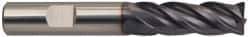 Guhring - 5/16", 13/16" LOC, 5/16" Shank Diam, 2-1/2" OAL, 4 Flute, Solid Carbide Square End Mill - Single End, FIREX Finish, Spiral Flute, 35/38° Helix, Centercutting, Right Hand Cut, Right Hand Flute, Series 3114 - Exact Tool & Supply
