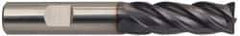 Guhring - 5/16", 13/16" LOC, 5/16" Shank Diam, 2-1/2" OAL, 4 Flute, Solid Carbide Square End Mill - Single End, FIREX Finish, Spiral Flute, 35/38° Helix, Centercutting, Right Hand Cut, Right Hand Flute, Series 3114 - Exact Tool & Supply